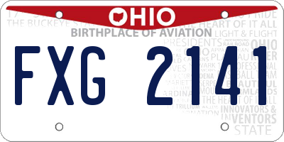 OH license plate FXG2141