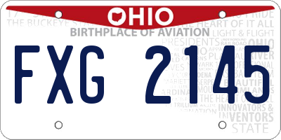 OH license plate FXG2145