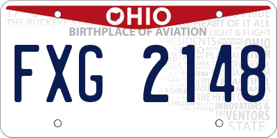 OH license plate FXG2148