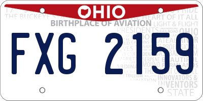 OH license plate FXG2159
