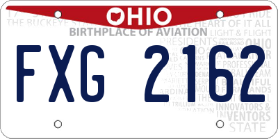 OH license plate FXG2162