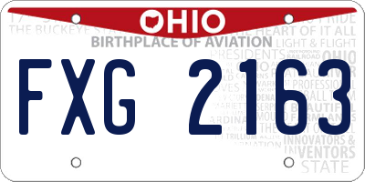 OH license plate FXG2163