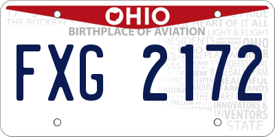 OH license plate FXG2172