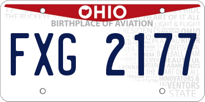 OH license plate FXG2177