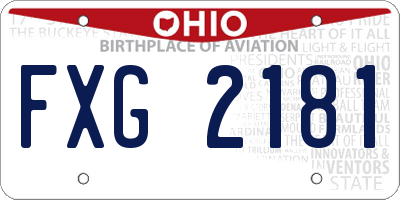 OH license plate FXG2181