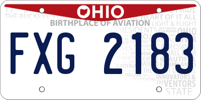 OH license plate FXG2183