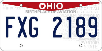 OH license plate FXG2189