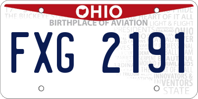 OH license plate FXG2191