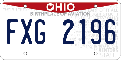 OH license plate FXG2196
