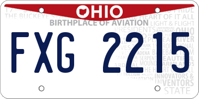 OH license plate FXG2215