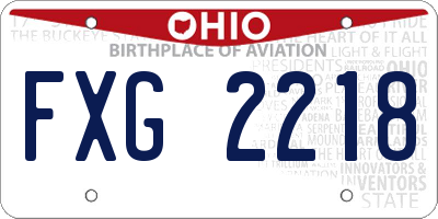 OH license plate FXG2218