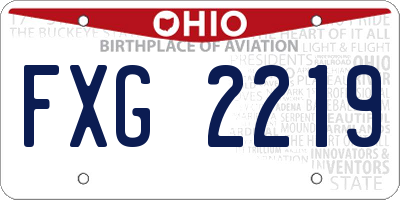 OH license plate FXG2219