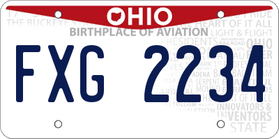 OH license plate FXG2234