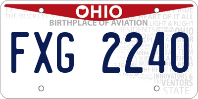 OH license plate FXG2240