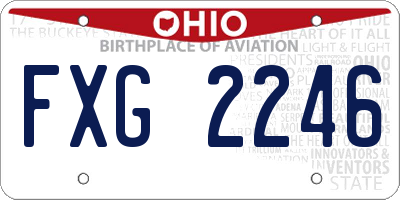 OH license plate FXG2246