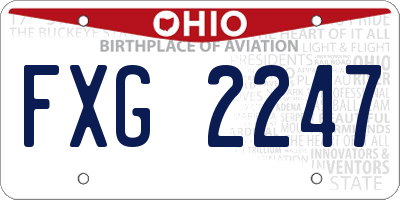 OH license plate FXG2247