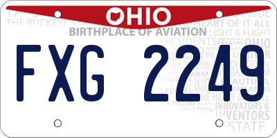 OH license plate FXG2249