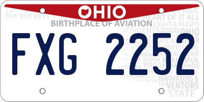 OH license plate FXG2252