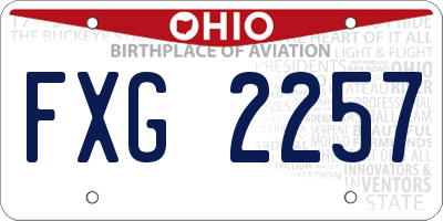 OH license plate FXG2257