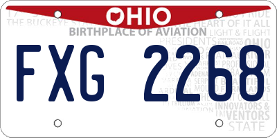 OH license plate FXG2268