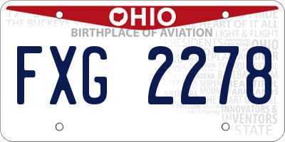 OH license plate FXG2278