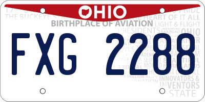 OH license plate FXG2288