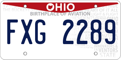 OH license plate FXG2289