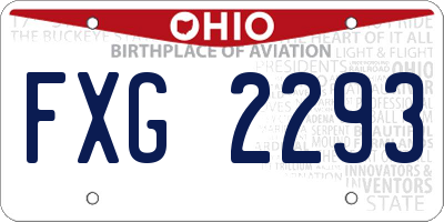 OH license plate FXG2293