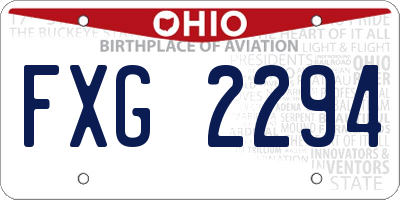 OH license plate FXG2294