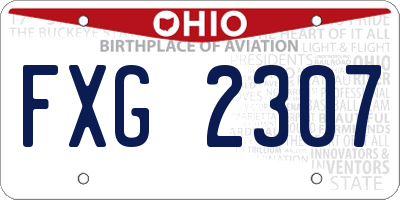 OH license plate FXG2307
