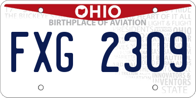 OH license plate FXG2309
