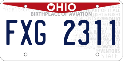 OH license plate FXG2311