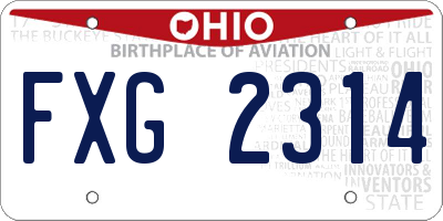OH license plate FXG2314