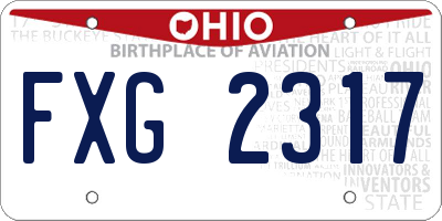 OH license plate FXG2317