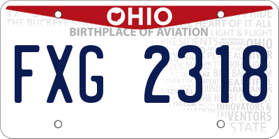 OH license plate FXG2318