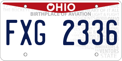 OH license plate FXG2336