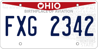 OH license plate FXG2342