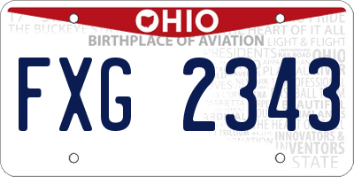 OH license plate FXG2343