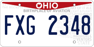 OH license plate FXG2348