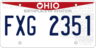 OH license plate FXG2351