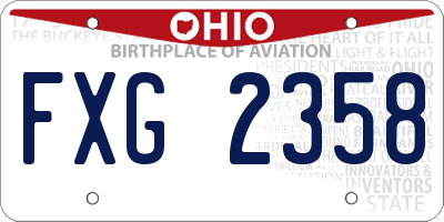 OH license plate FXG2358