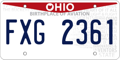 OH license plate FXG2361