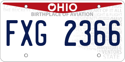 OH license plate FXG2366