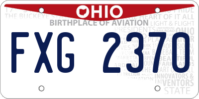 OH license plate FXG2370