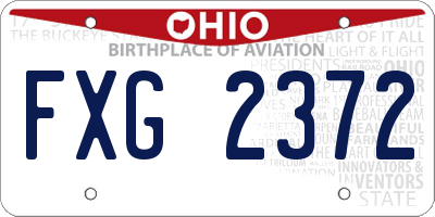 OH license plate FXG2372