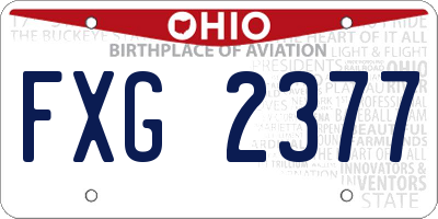 OH license plate FXG2377