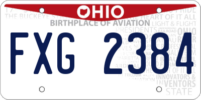 OH license plate FXG2384