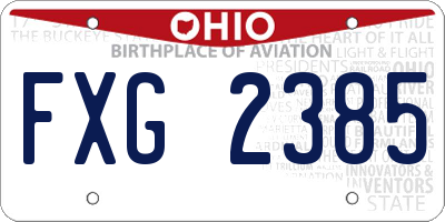OH license plate FXG2385