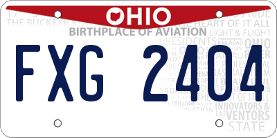OH license plate FXG2404
