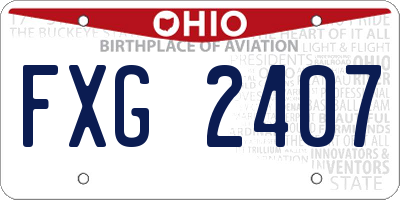 OH license plate FXG2407